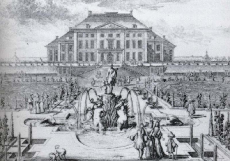 unknow artist One of a series of eight etchings of Het Loo